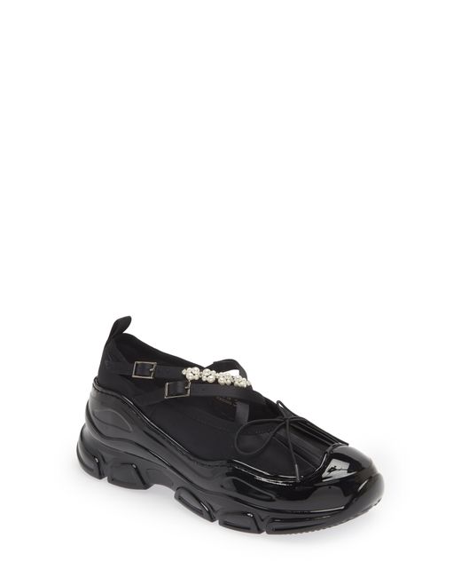 Simone Rocha Black Classic Crisscross Strap Tracker Sneaker