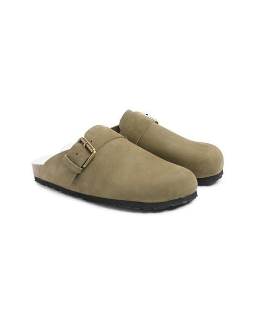 Celtic & Co. Green Sheep Lined Strap Detail Clog