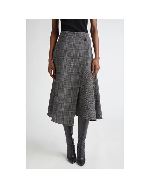Michael Kors Gray Draped Wool Wrap Skirt