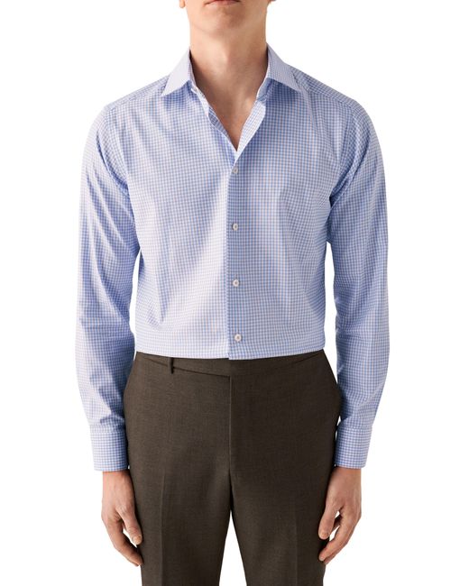 Eton of Sweden Blue Slim Fit Check Dress Shirt for men