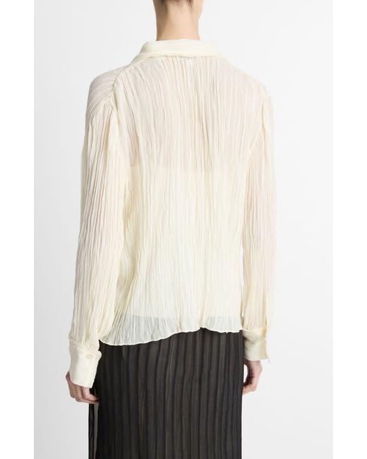 Vince White Crushed Stripe Shirt