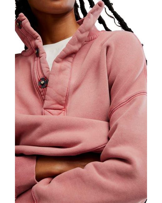 Free People Red Timeless Cotton Blend Pullover