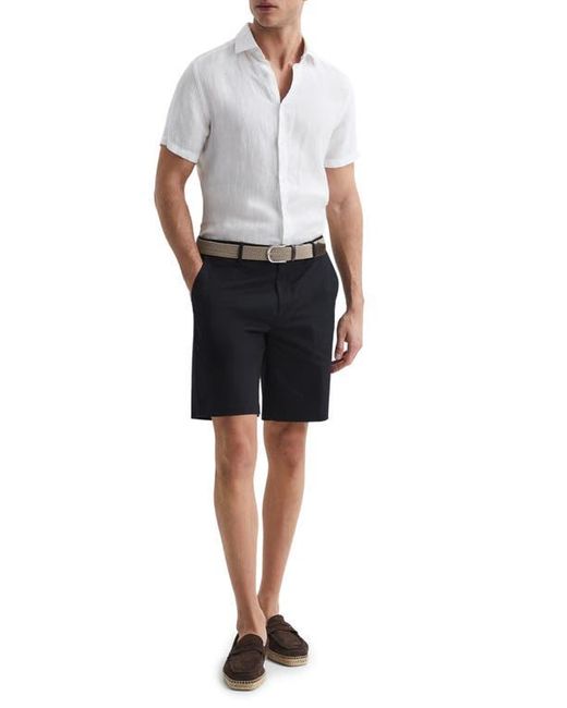 Reiss Black Wicket Stretch Cotton Chino Shorts for men