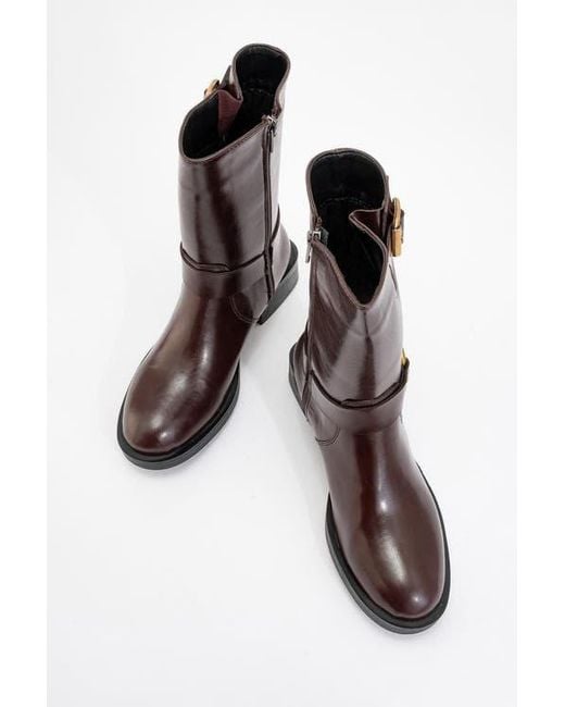 Prologue Shoes Brown Fies Buckled Boot