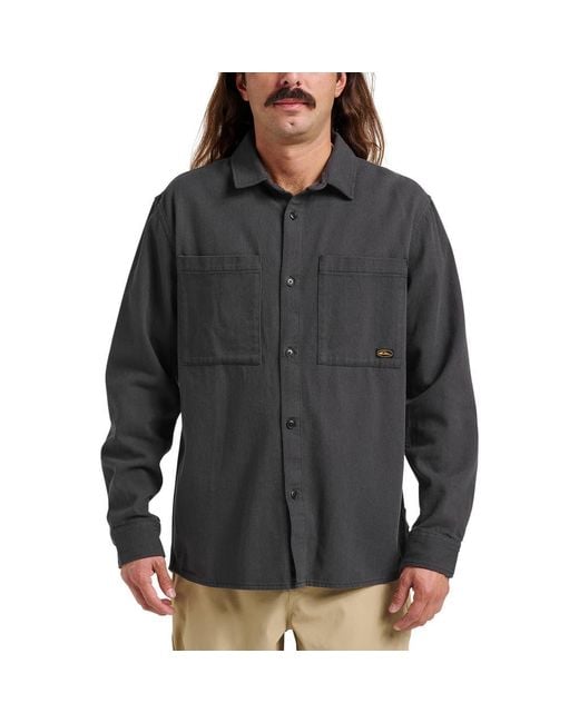 Quiksilver Gray Herson Cotton Twill Buton-Up Overshirt for men