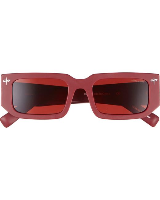 Saint Studio Red Palermo Polarized Rectangular Sunglasses for men