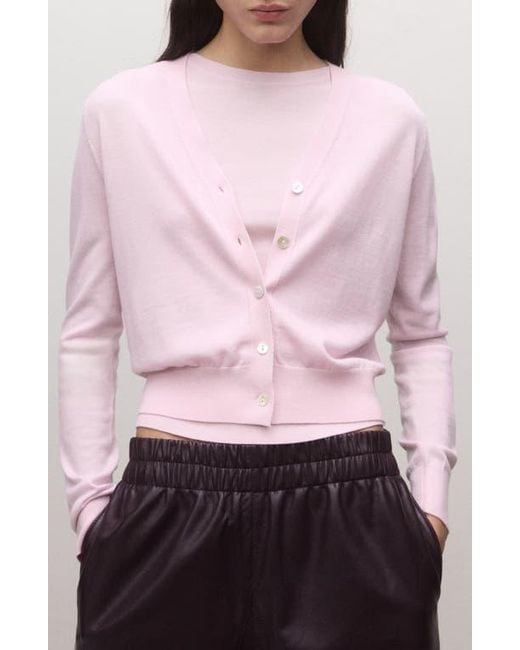 Mango Pink Wool Cardigan