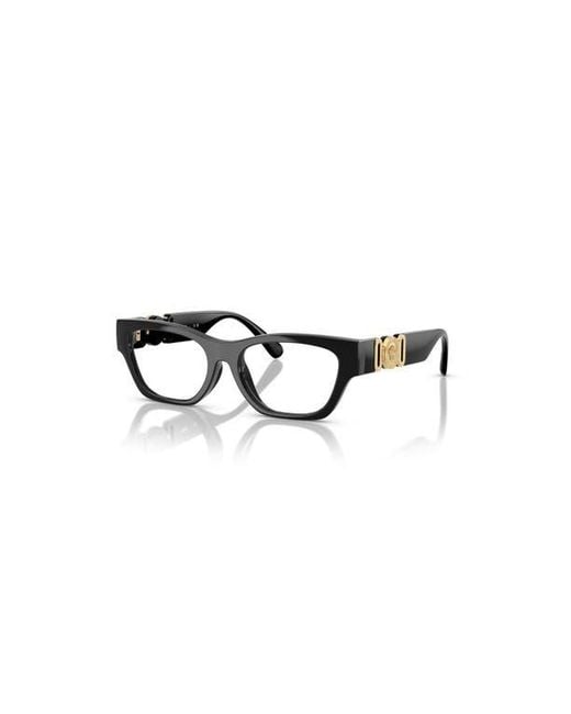 Versace Black 48Mm Round Optical Glasses