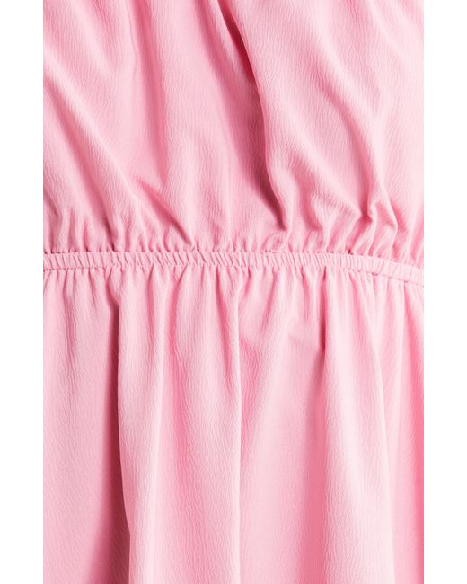 All In Favor Pink Puff Sleeve Babydoll Minidress In At Nordstrom, Size X-large