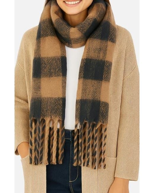 Yumi' Black Checked Super Soft Scarf