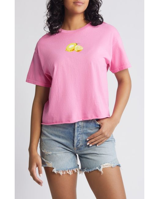 THE VINYL ICONS Pink Lemons Cotton Graphic Baby Tee