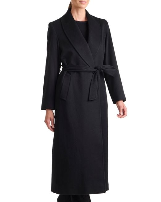 Sofiacashmere Black Cashmere Wrap Coat