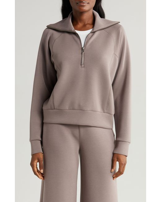 Spanx Brown Airessentials Half Zip Sweatshirt