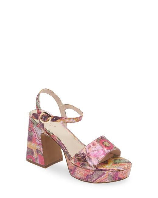 Cecelia New York Bernice Platform Sandal in Pink | Lyst