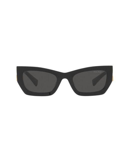 Miu Miu Gray 53Mm Rectangular Sunglasses