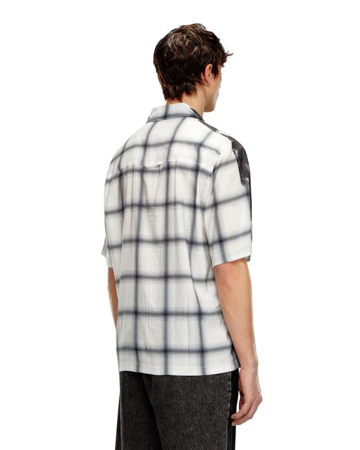 DIESEL Gray Diesel S-nabil Regular Fit Camp Shirt for men