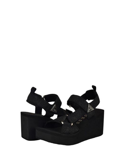 Guess Black Daysa Slingback Platform Wedge Sandal