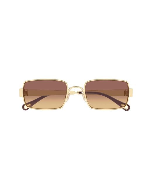 Chloé Brown 53Mm Gradient Rectangular Sunglasses
