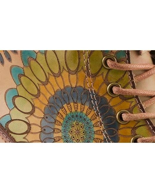 Spring Step Brown Carnivale Embossed Bootie