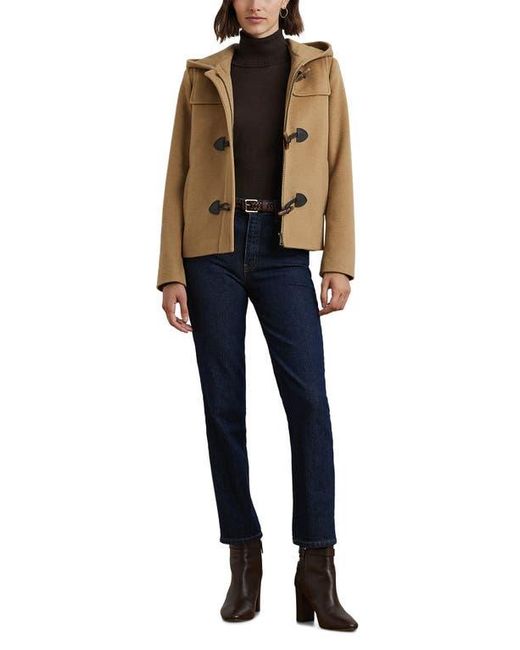 Ralph Lauren Toggle Front Wool Blend Jacket in Natural | Lyst