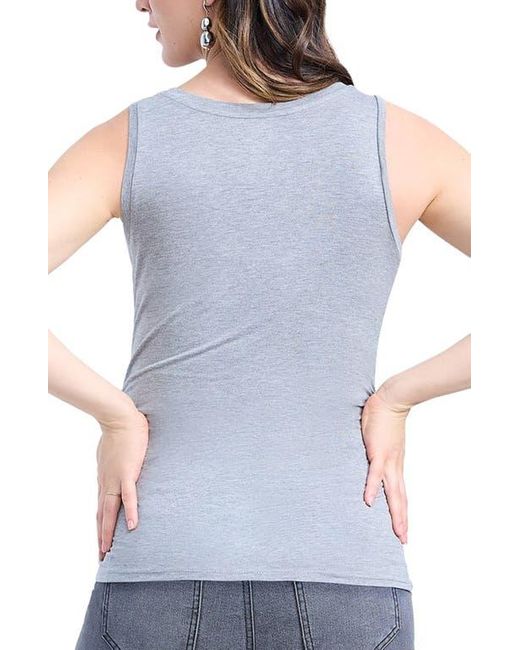 Motherhood Maternity Blue Scoop Neck Side-Ruched Maternity Tank Top