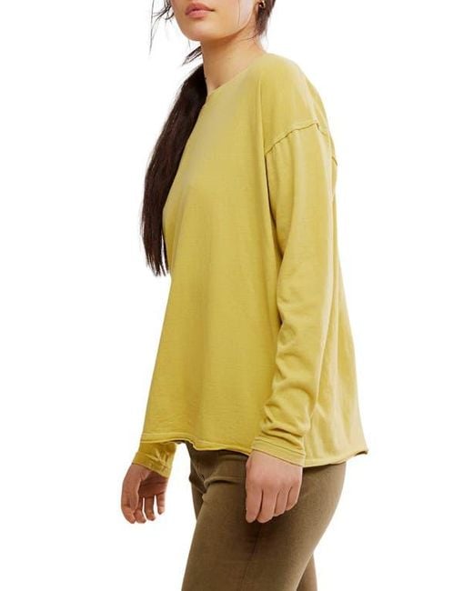 Free People Yellow Nina Long Sleeve T-Shirt