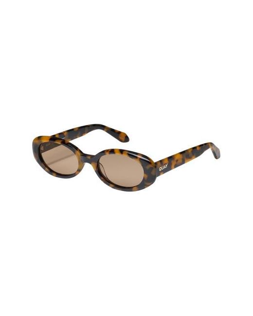 Quay Brown Felt Cute 52Mm Gradient Small Oval Sunglasses