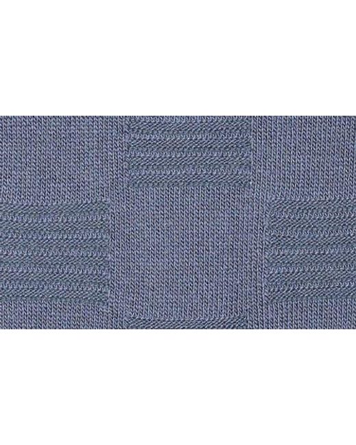 Nordstrom Blue Textured Check Viscose Blend Socks for men