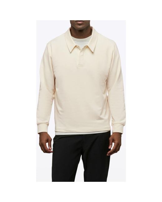 Cuts White Hyperloop Long Sleeve Polo for men