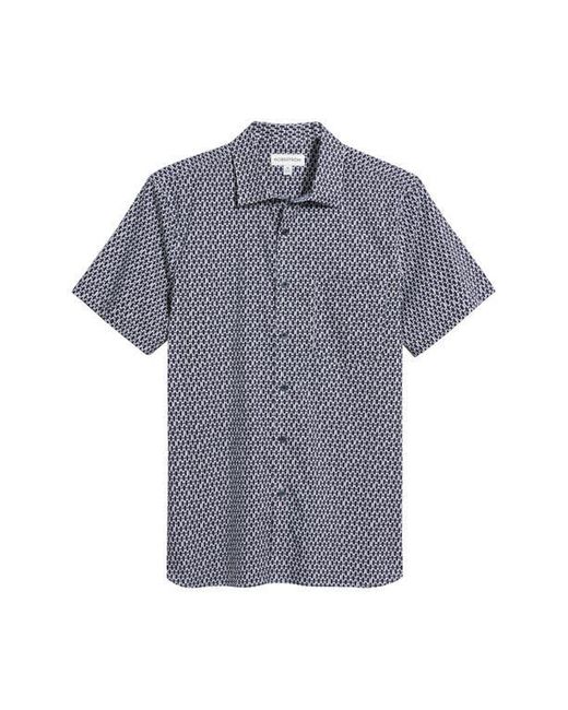 Nordstrom Blue Check Short Sleeve Stretch Button-Up Shirt for men