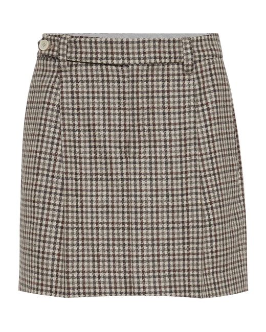 Brunello Cucinelli Black Checked Flannel Mini Skirt