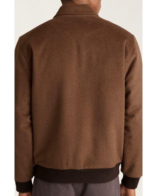 Bonobos Brown Wool Blend Bomber Jacket for men