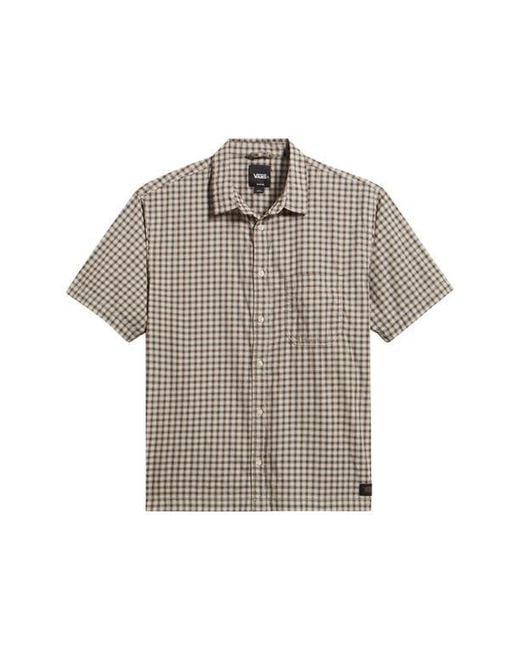 Vans Gray Larkspur Mini Plaid Button-Up Shirt for men