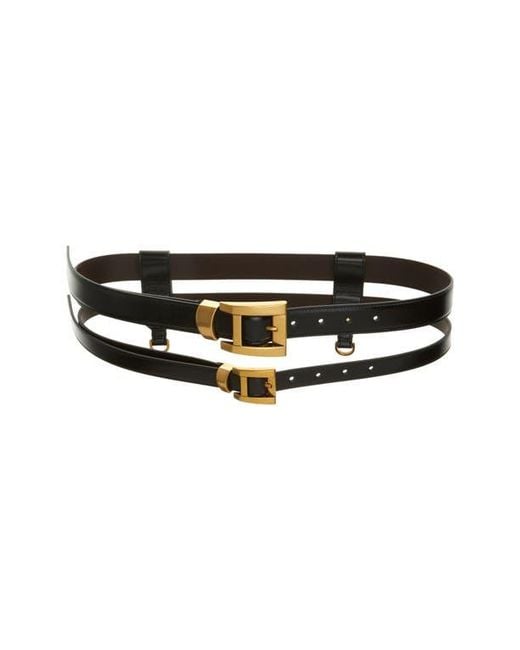 Versace Black Double Row Harness Belt