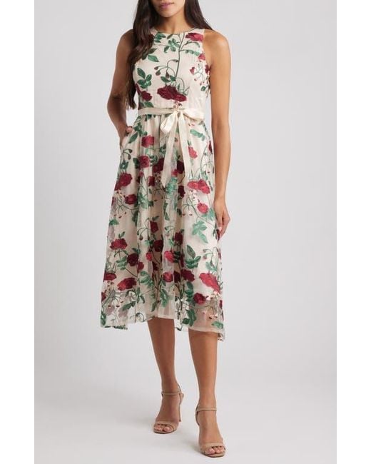 tahari cocktail dresses Tahari Embroidered Midi Cocktail Dress