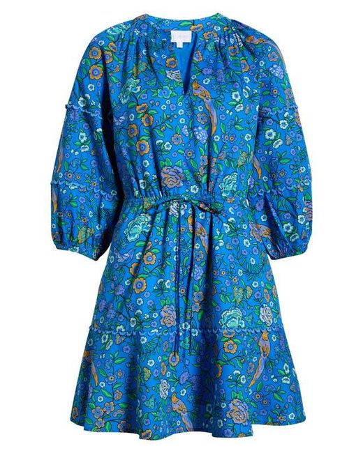 Sugarlips Blue Dabria Split Neck Minidress