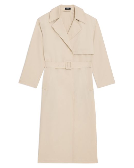 Theory Natural Patton Stretch Cotton Trench Coat
