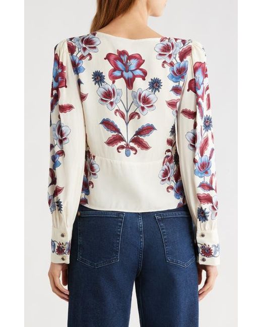 Farm Rio White Malu Floral Top