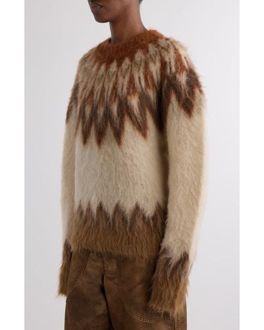 Isabel Marant Brown Natania Wool & Mohair Blend Fair Isle Sweater