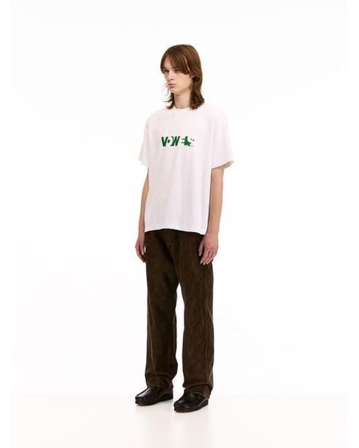 vowels White Overall Tee for men