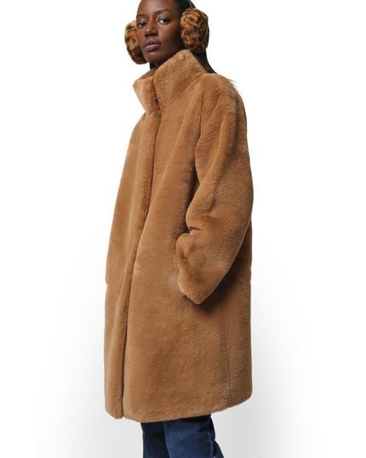 Apparis Brown Blair Pluche Faux Fur Coat