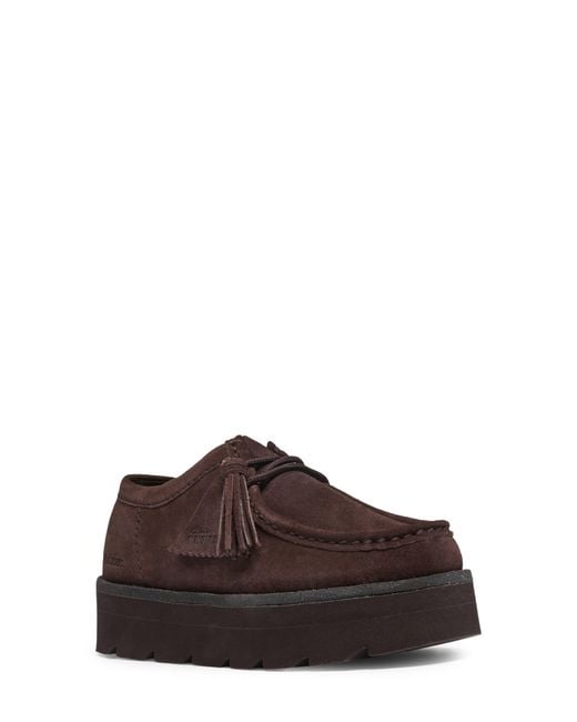Clarks Brown Meare Walla Platform Flat