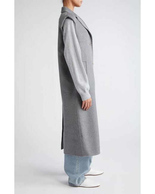 Loulou Studio Gray Deanna Sleeveless Wool & Cashmere Long Coat