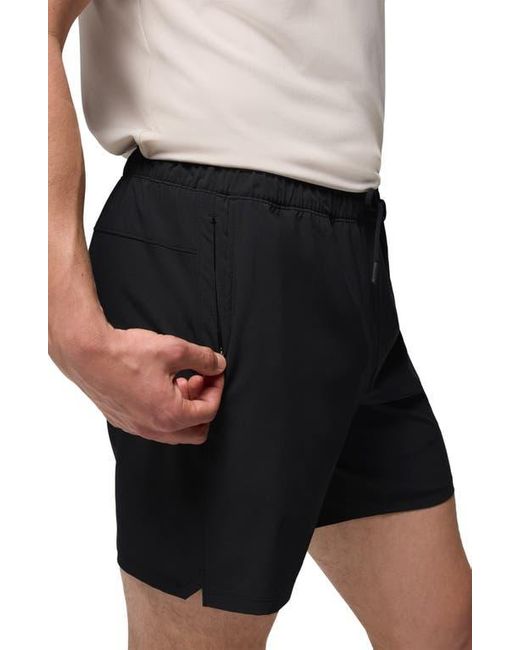 Prana Black Discovery Trail Drawstring Shorts for men