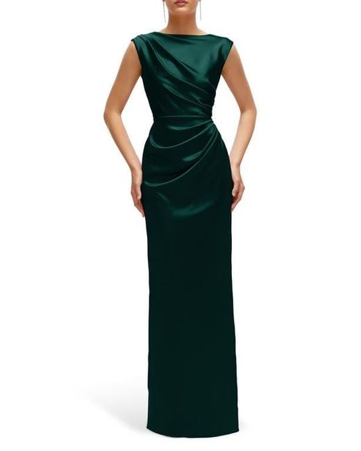 After Six Pleated Cap Sleeve Charmeuse Gown in Green | Lyst After Six Pleated Cap Sleeve Charmeuse Gown in Green | Lyst