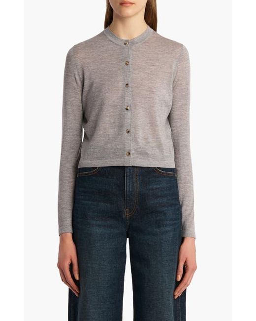 Khaite Gray Brieta Merino Wool Blend Cardigan