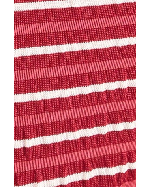 PacSun Red Emily Stripe High Leg Scoop Bikini Bottoms