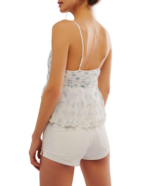 Free People White Femme Fatale Floral Camisole