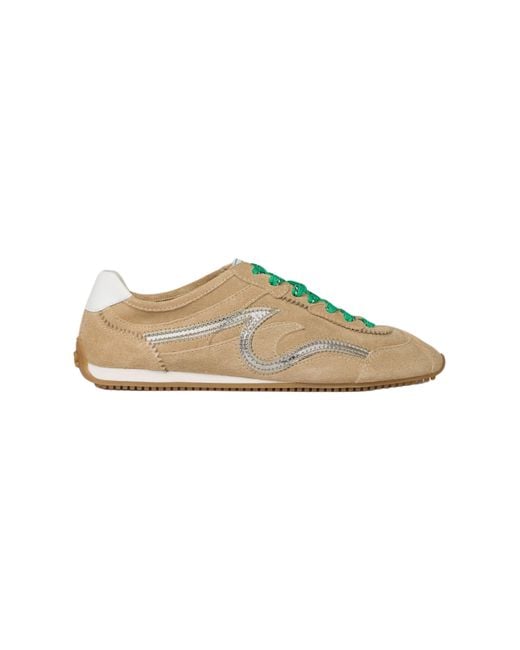Sandro Natural Light Wave Suede Trainers
