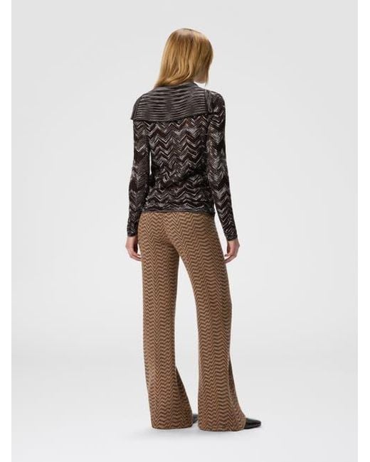 Missoni Black High-Neck Buttoned Sweater With Chevron Pattern